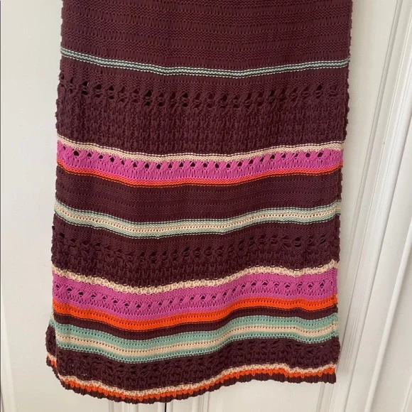 NWT Maeve by anthropology Crochet Midi boho Skirt brown size small - Picture 9 of 17